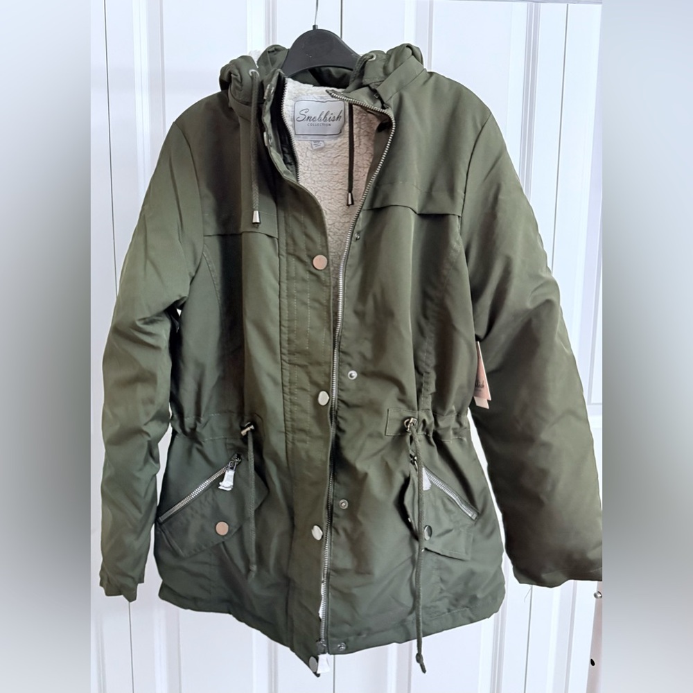 NWT Snobbish Smelish Olive Teddy Jacket for Women Size L - XL